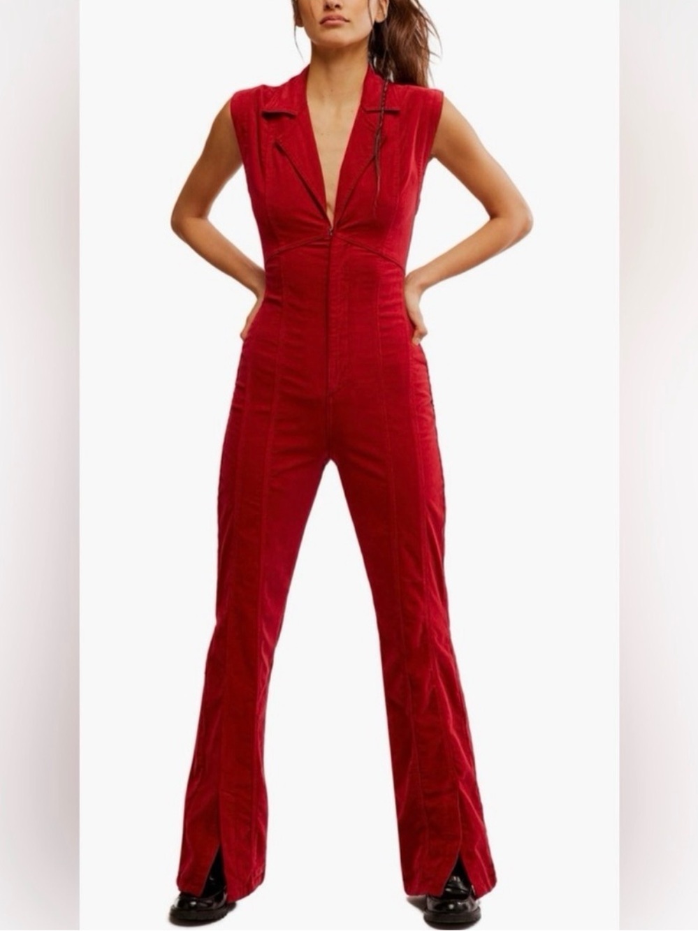 Free People Ring The Alarm Jumpsuit M